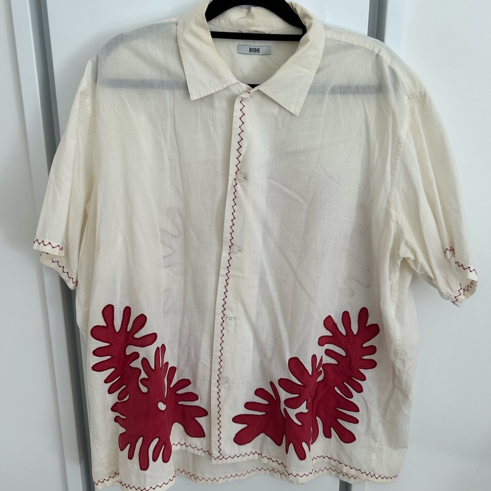 BODE- Cream and Red Men's Shirt